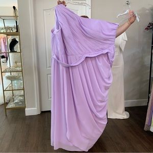 One Shoulder Grecian style lavender Bridesmaid Dress